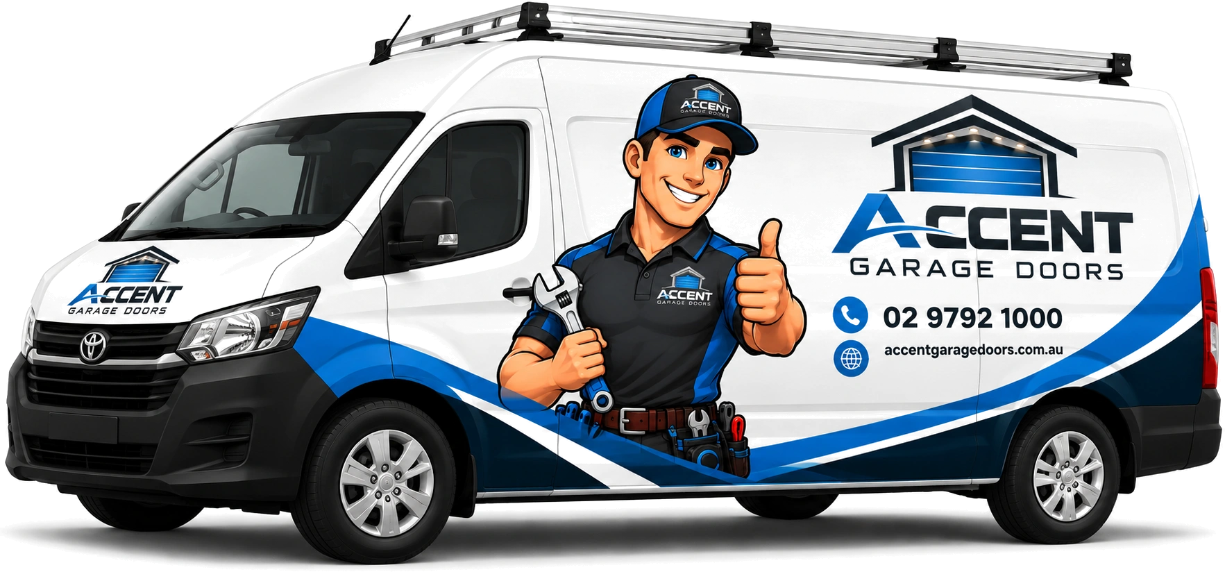 Accent Garage Doors official mobile service van fleet